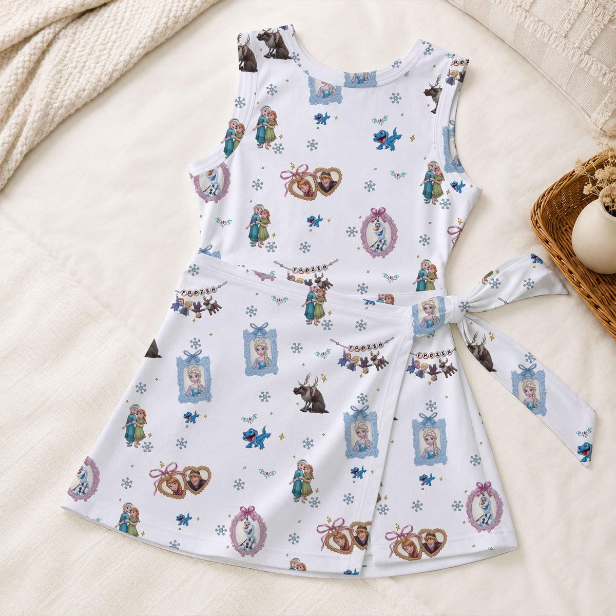Frozen Elsa Scrapbook Tennis Dress, Anna Kristoff Coquette Frame Activewear, Olaf Sven Princess Matching Outfits