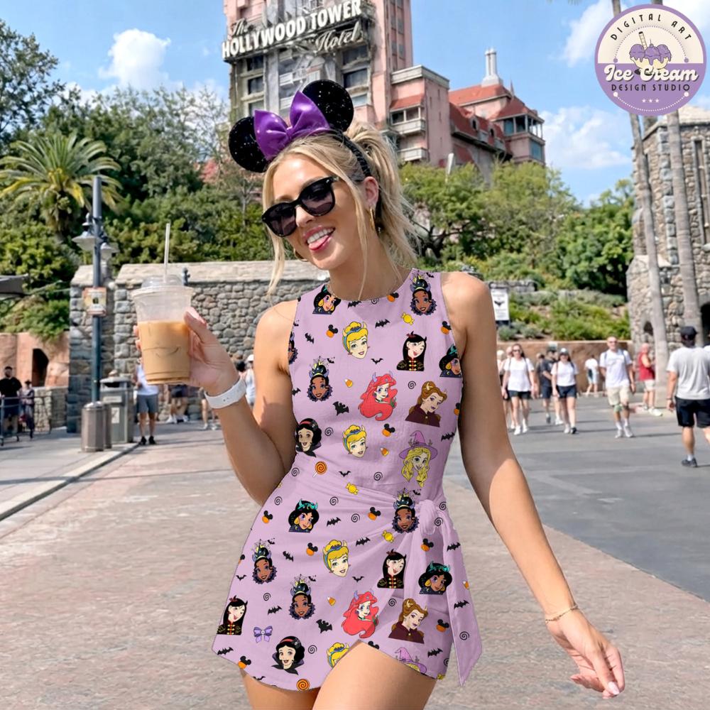 All Characters Disney Halloween Tennis Dress, Disney Princess Star Wars Mickey and Friends Pooh Hallooween Womens Kids Costume Dress Skirt