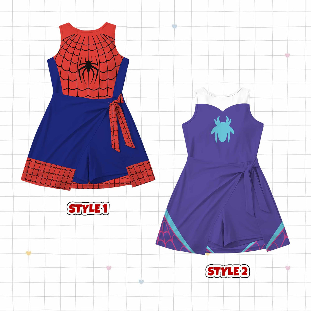 Halloween Spider Man Wrap Skort dress, Spiderman Superhero Cosplay Dress, Superhero Costume Outfit, Halloween Party 2026 Girls' Trip Dress