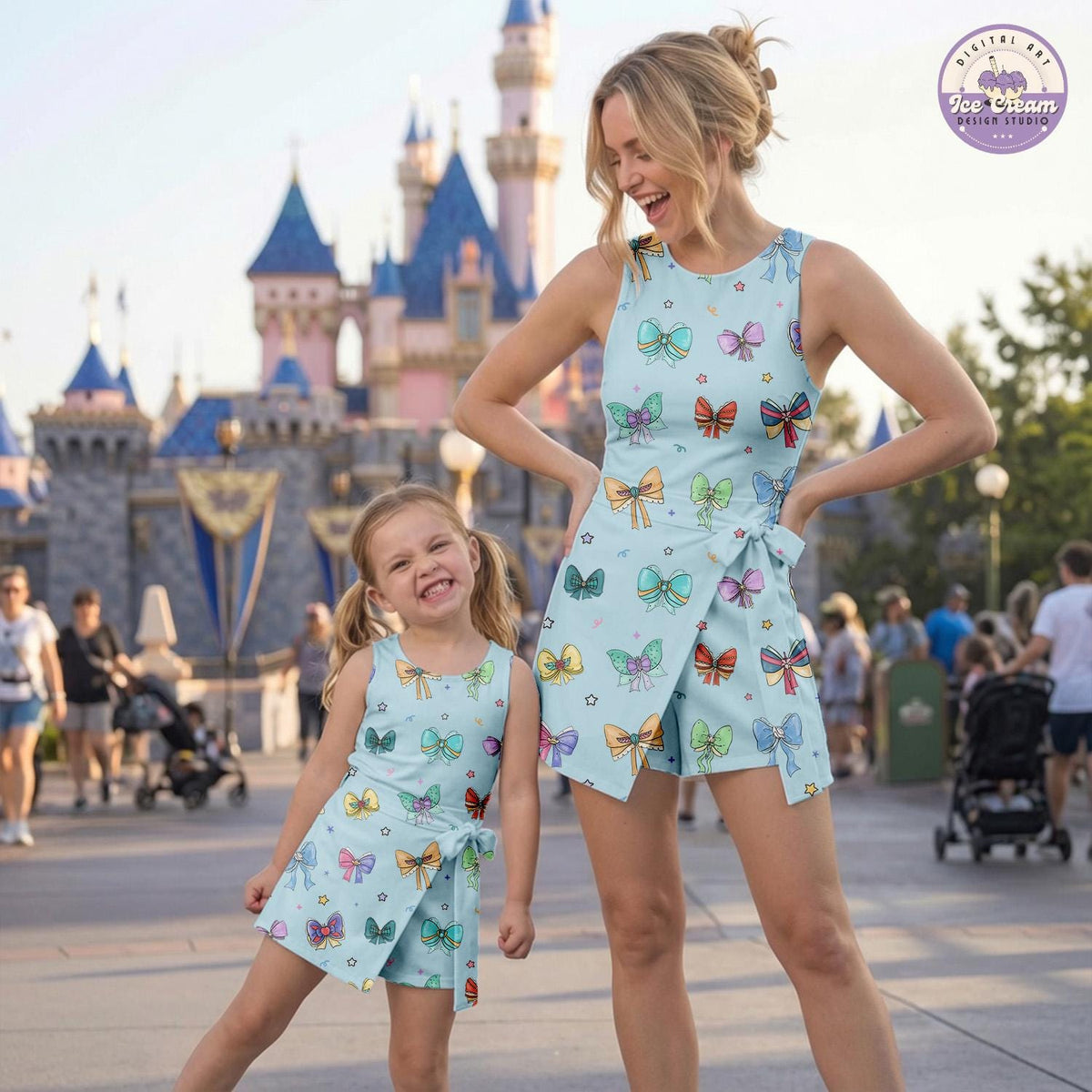 Disney Princess Bow Tennis Dress, Disneyland WDW Girls Outfit, Women's Skort Dress, Disney Trip Mom Daughter Matching Dress, Gift for Her