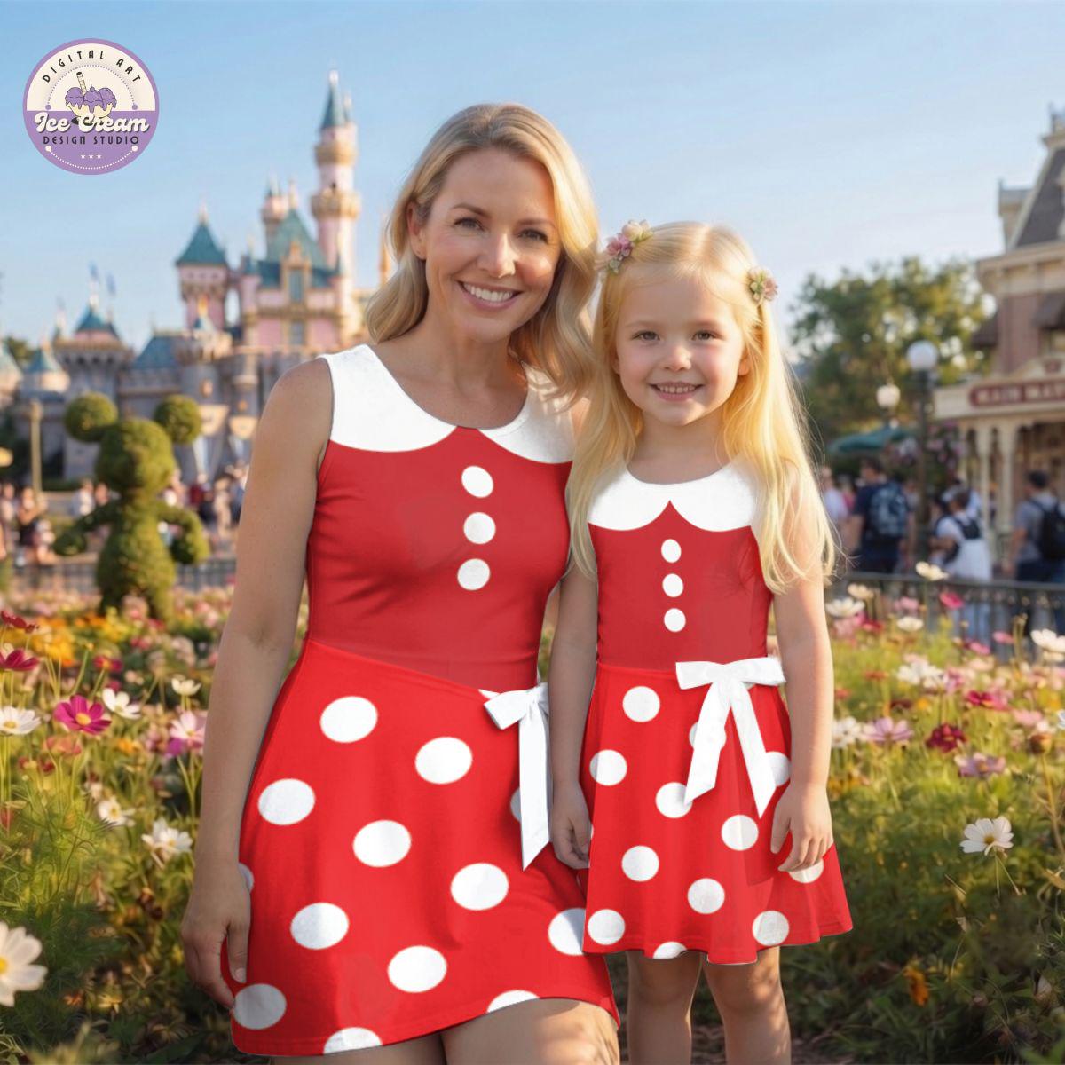 Halloween Minnie and Daisy Tennis Skirt Dress, Disney Mom and Daughter Matching Dress, Girls Just Wanna Have Fun, Minnie Wrap Skort Dress