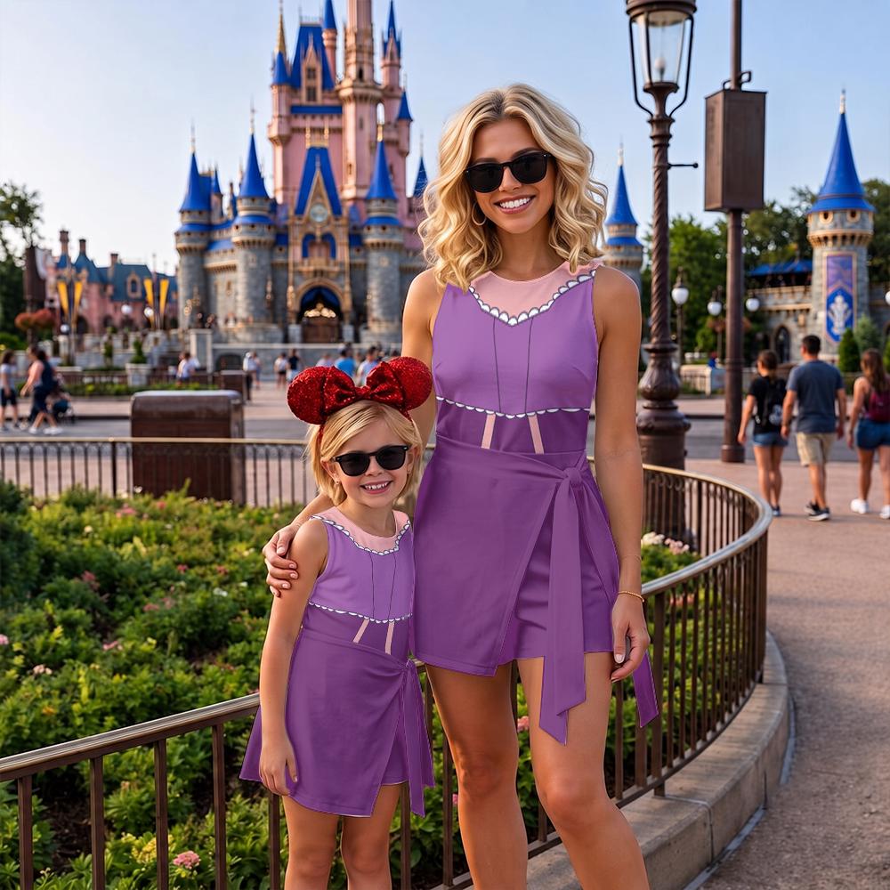 Disney Princess Rapunzel Tennis Skirt Dress, Princess Tangled Dress Matching Dress, Rapunzel Cosplay Costume, Girls Trip Dress