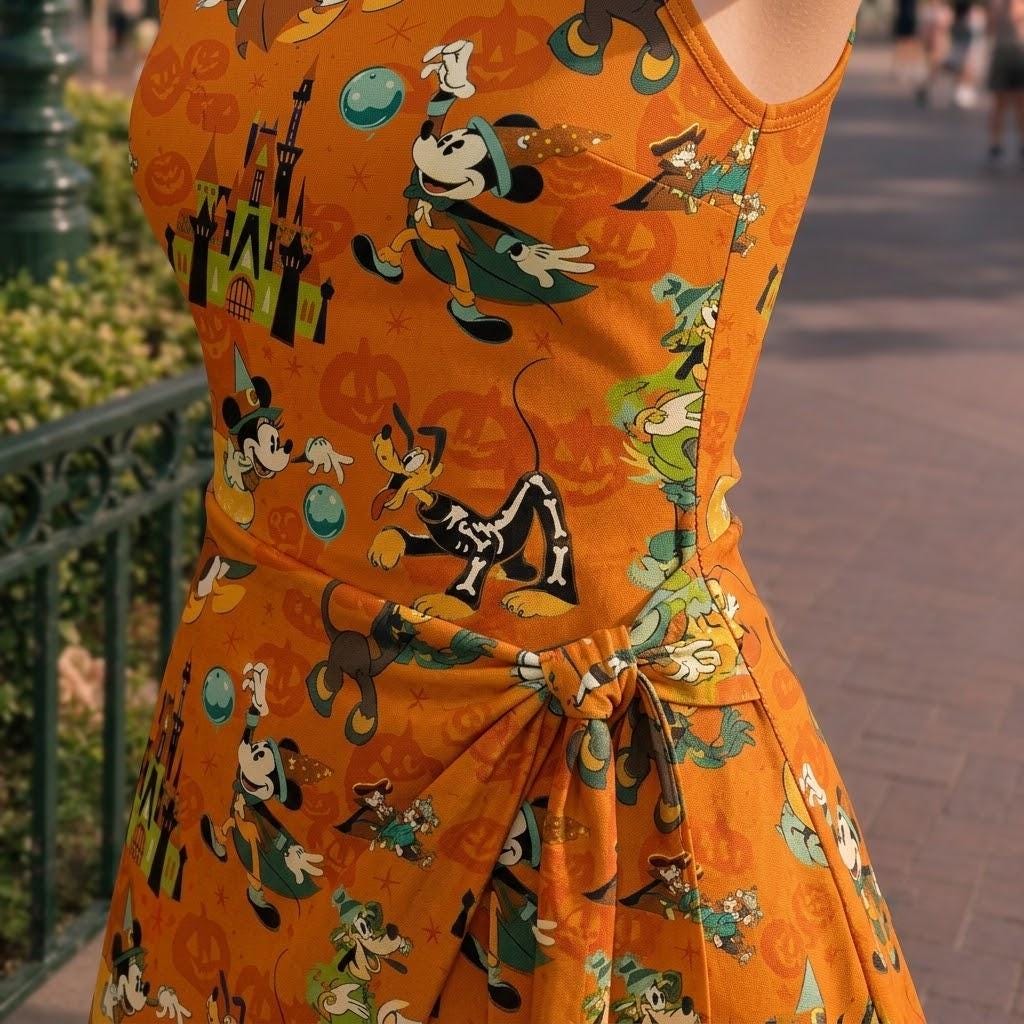 Halloween Mickey and Friends Pumpkin Tennis Dress Skirt, Disneyland Halloween Outfit, Mickey's Not So Scary Dress, Spooky Disney Park Dress