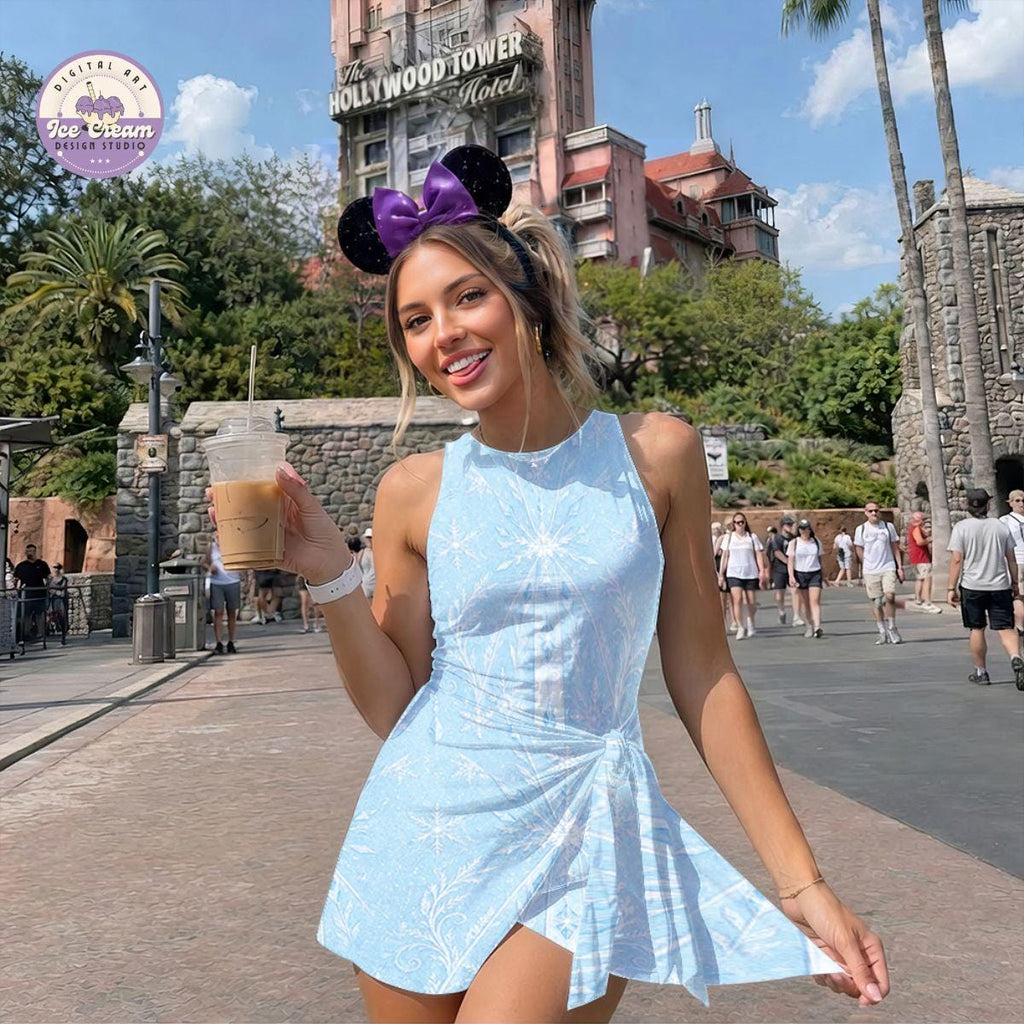 Disney Princess Tennis Skirt Dress, Disney Mom and Daughter Matching Dress, Elsa Princess Wrap Skort Dress, Disney Frozen Dress, Girls Trip