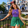 Mermaid Princess Wrap Skort Dress, Green Purple Costume Outfit, Girls Cosplay Dress, Halloween Costume, Mermaid Party Outfit