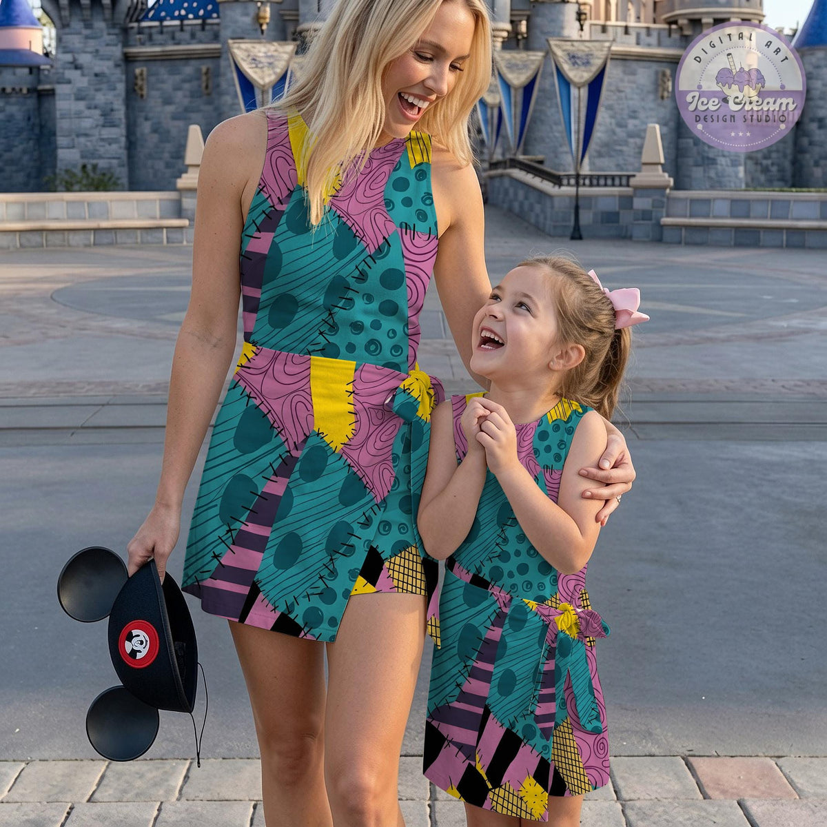 Jack Skellington & Sally Halloween Tennis Dress, Womens Kids Costume Dress Skirt, WDW Disneyland Halloween Trip Women Outfit Gift for her