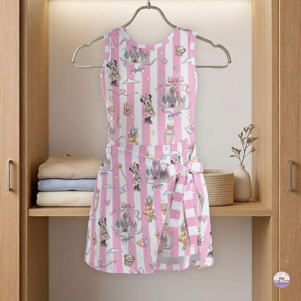 Disney Mickey And Friends Coquette Wrap Skirt Dress, Disney Castle Tennis Dress, Coquette Ribbon Athletic, Disney Vacation Tennis Dress