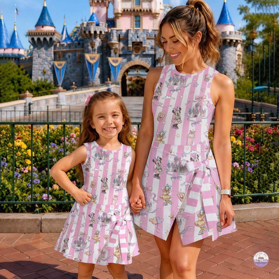 Disney Mickey And Friends Coquette Wrap Skirt Dress, Disney Castle Tennis Dress, Coquette Ribbon Athletic, Disney Vacation Tennis Dress