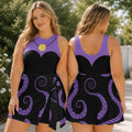 Halloween Ursula Costume Tennis Dress, Spooky The Little Mermaid Villain Cosplay Skirt, Ursula Fall Skort For Magical Kingdom Trip