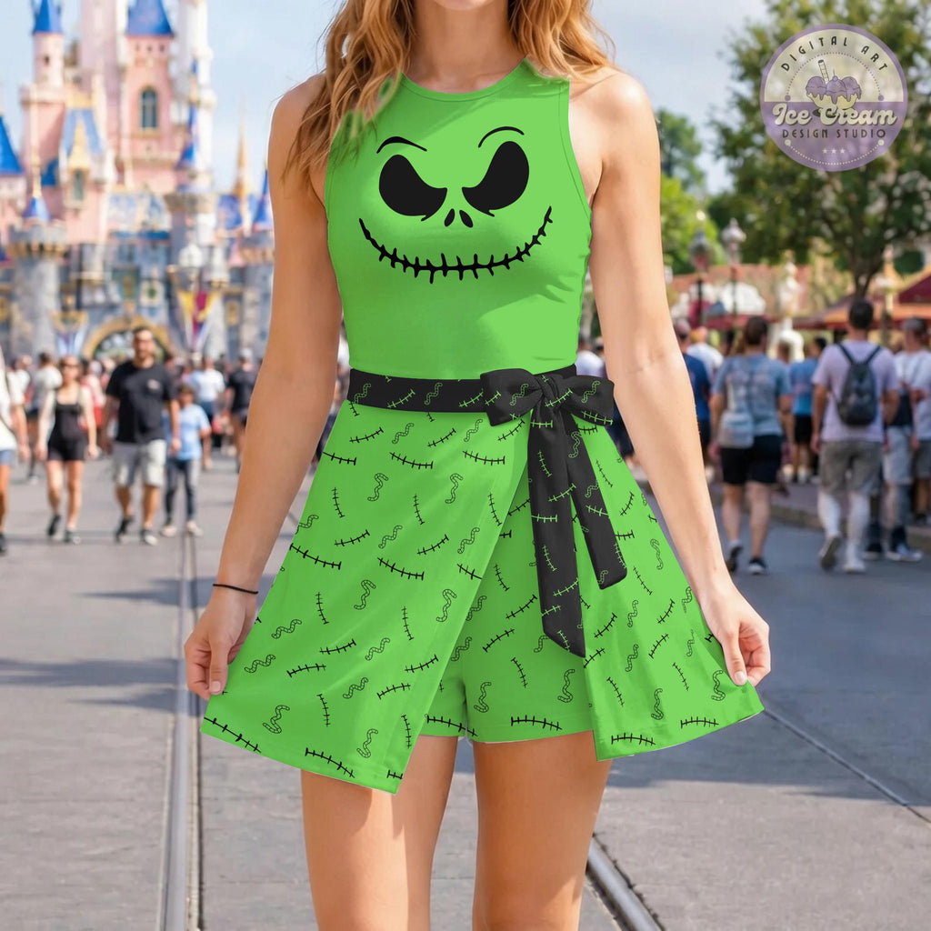 Oogie Boogie Bash Halloween Tennis Dress, Womens Kids Costume Dress Skirt, WDW Disneyland Halloween Trip Women Outfit Gift for her