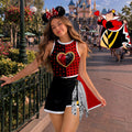 Inspired Queen of Hearts Tennis Dress, Disney Villains Athletic Skort Alice In Wonderland Dress Outfit Disneyland Pleated Skirt
