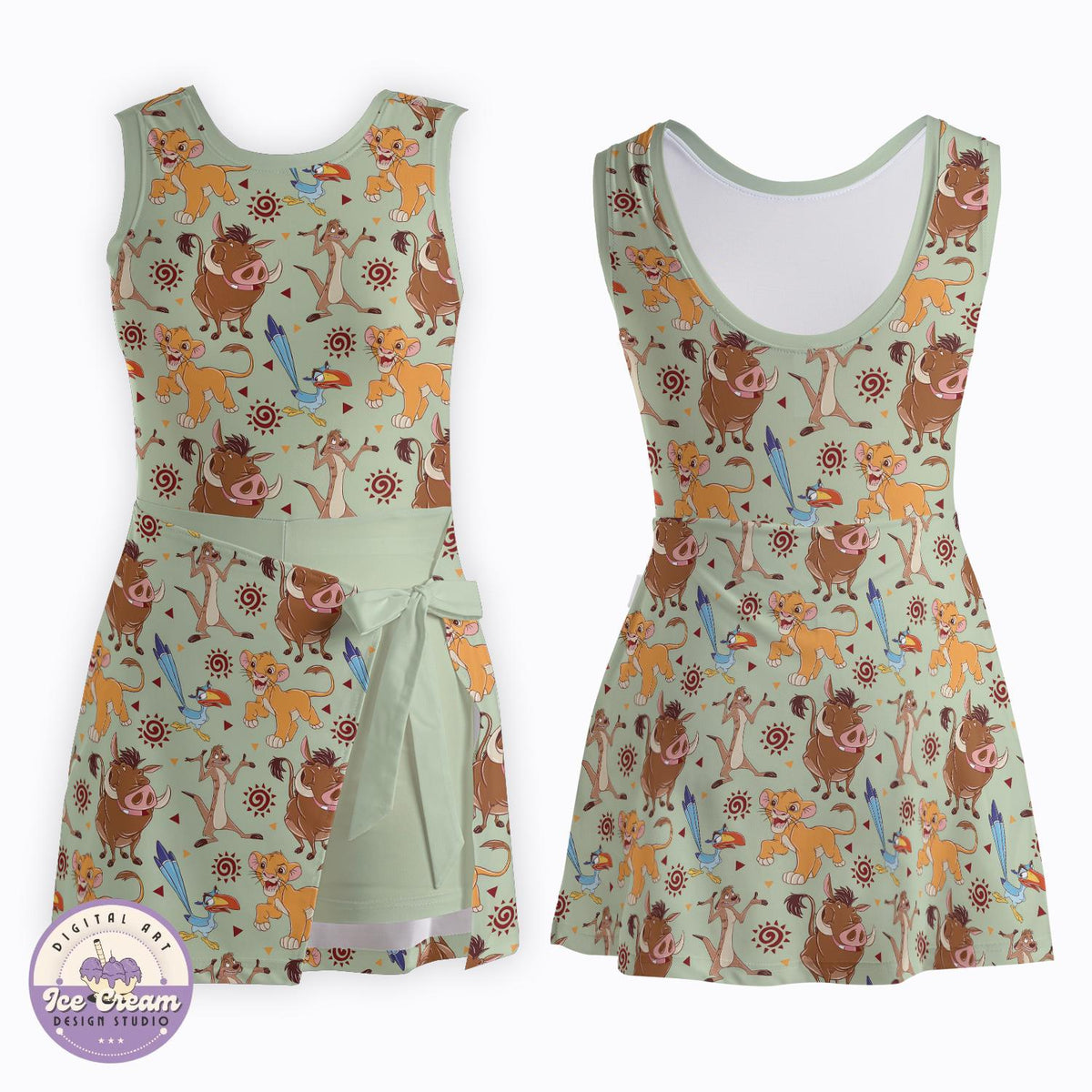Disney The Lion King Tennis Dress, Simba Timon Pumba Safari Let's Get Wild Skort, WDW Animal Kingdom Vacation Trip Women's Skort Dress