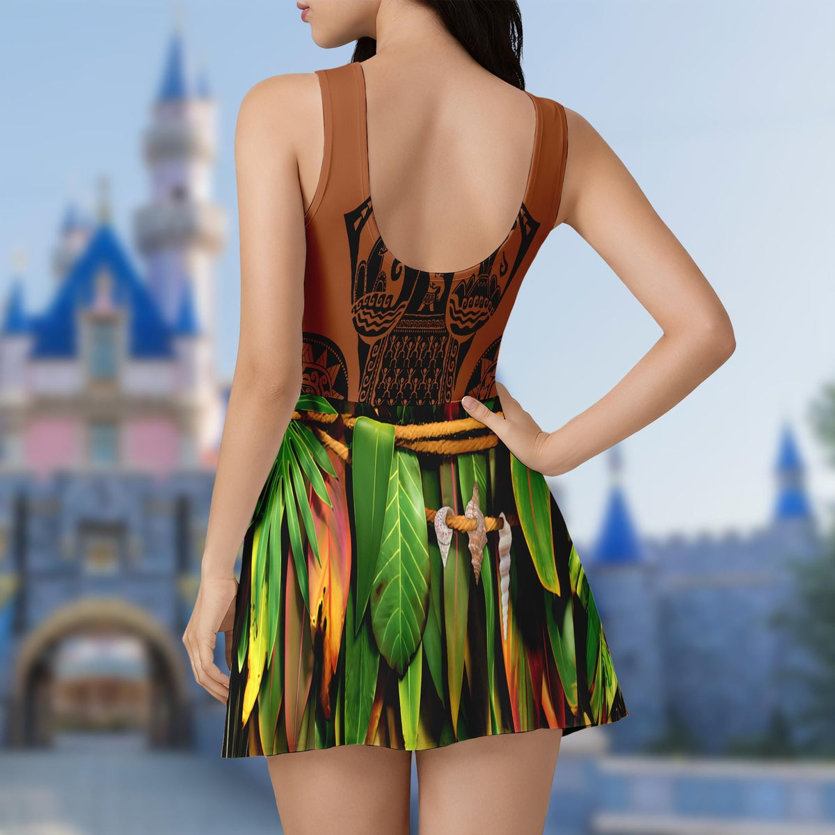 Maui Moana Tennis Dress Skirt, Maui Moana Halloween Costume Cosplay, Moana Princess Dress for Women, Moana Dress Skirt Outfits