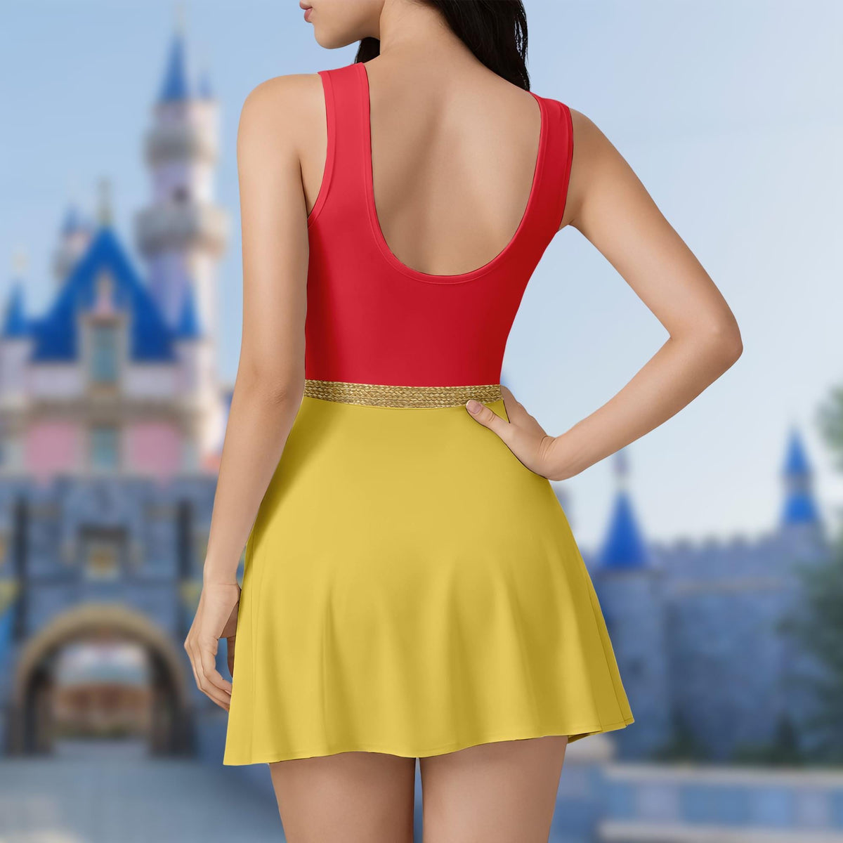 Snow White Dress Skirt, Snow White And The Seven Dwarfs Halloween Costume Cosplay, Snow White Princess Wrap Skort Dress Outfits