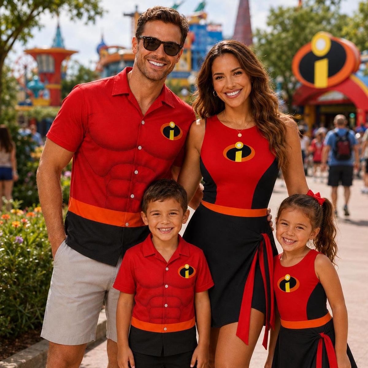 Incredibles Family Cosplay Outfit, Hero Dad And Son Shirt, Superhero Family Vacation Dress, Theme Park Matching Outfit, Halloween Gift