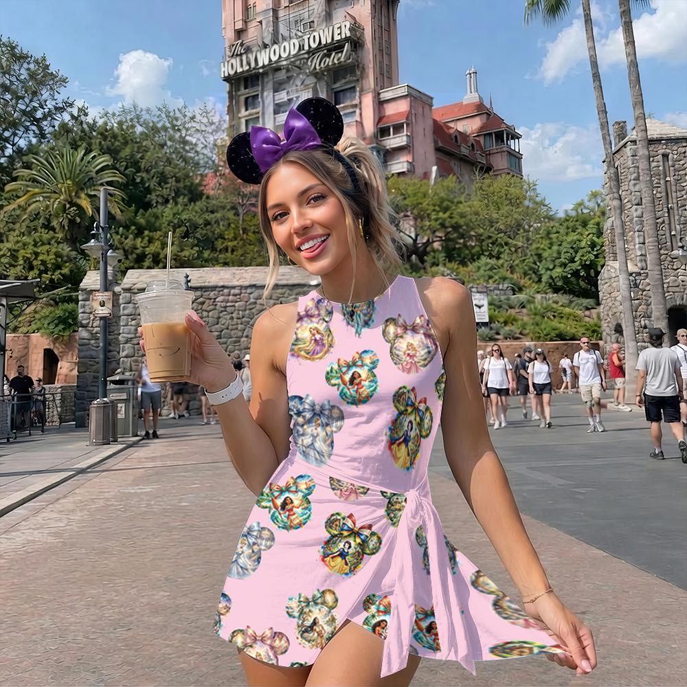 Watercolor Disney Princess Tennis Dress, Mouse Ears Princess Dress Skirt, Disneyworld Disneyland Trip Dress, Girls Trip Outfit Costume Skirt