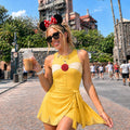 Halloween Belle Princess Wrap Skort Dress, Beauty & The Beast Princess Dress, Belle Princess Costume Outfit, Halloween Party Trip Outfit