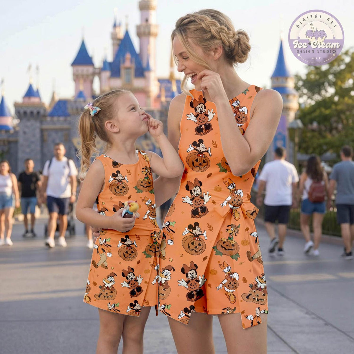 Coquette Bow Mickey And Friends Autumn Tennis Dress, Disneyland Fall Vibes Coquette Halloween Skirt, Disney Family Halloween Trip Outfit