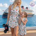 Mickey & Friends Disney Cruise Line Tennis Dress, Let's Cruise Family vacation Disney Women's Skirt Dress Wish Dream Magic Wonder Treasure