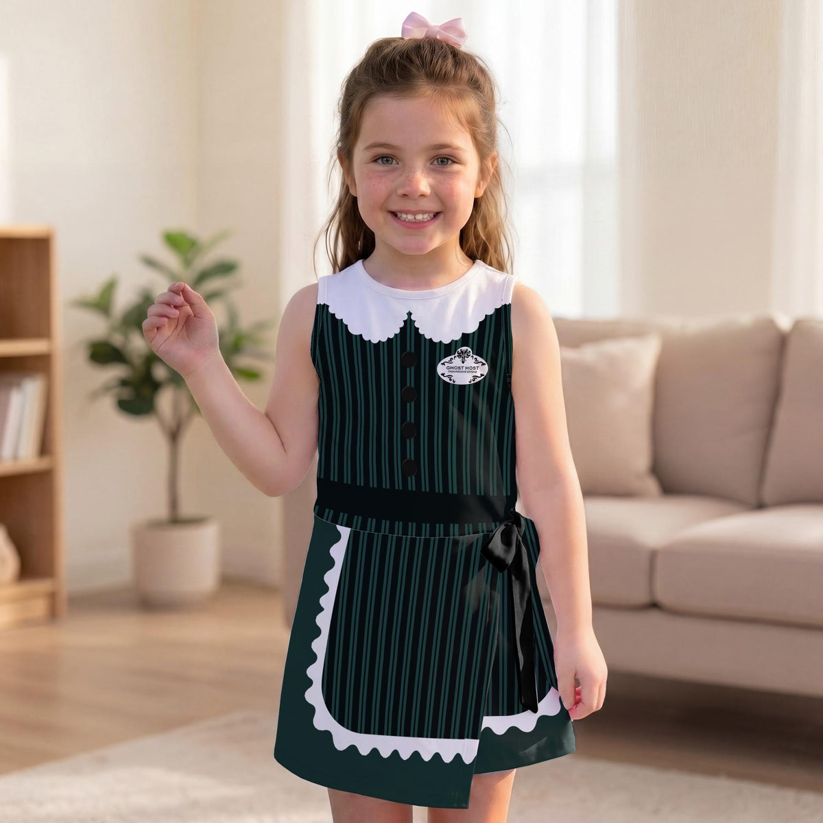 Halloween Ghost Host Uniform Tennis Dress, The Haunted Mansion Characters Costume Activewear, Spooky Magical Kingdom Fall Trip Skirt