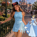 Inspired Cinderella Princess Tennis Dress, Cinderella Athletic Skort Disneyland Pleated Skirt Theme Park Running Magic Kingdom Wear