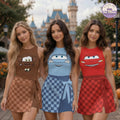 Disney Cars Characters Checkered Tennis Dress, Lightning McQueen Sally Tow Mater Skort, Girls Dress Halloween Costume Outfit, Gift for Her