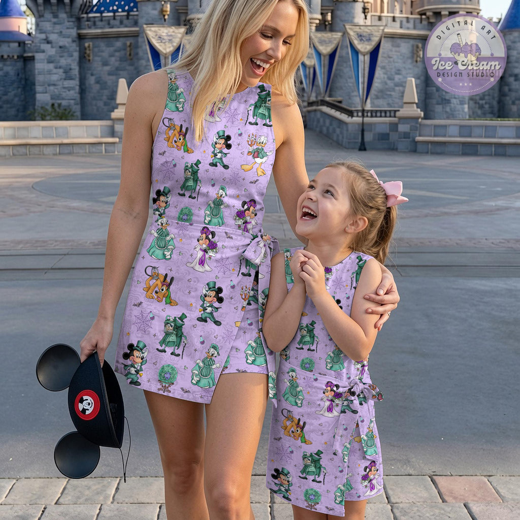 Mickey & friends The Haunted Mansion Halloween Tennis Dress, Welcome foolish mortals Womens Kids Costume Skirt, WDW Disneyland Gift for her