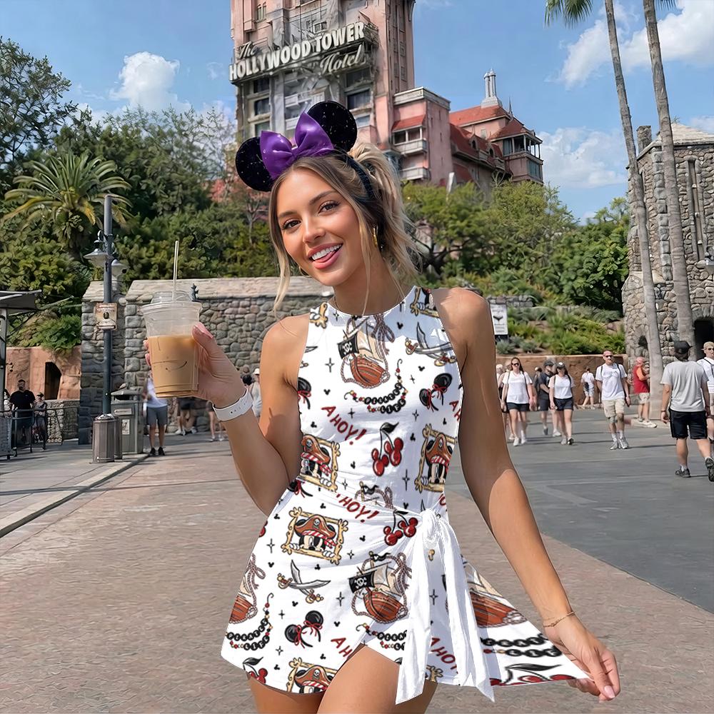 Coquette Bow Disney Pirates Tennis Dress, Cruise Line Pirate Night, Halloween Party Dress, Disney Cruise Women Dress, Pirate Cruise Trip