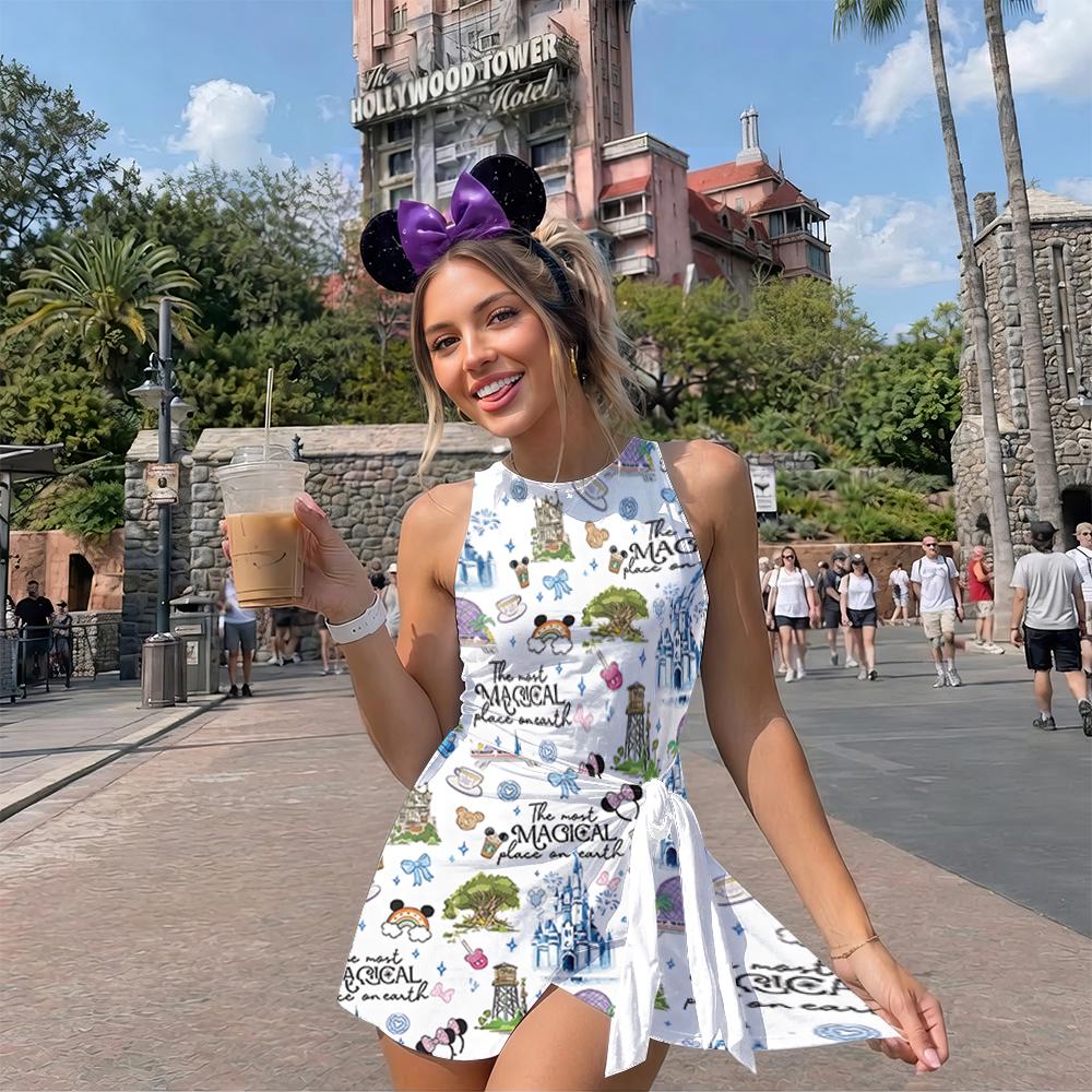 Walt Disney World Tennis Skirt Dress, Disney Trip Matching Dress, Magical Castle Pastel Costume, Magic Kingdom Skort Dress