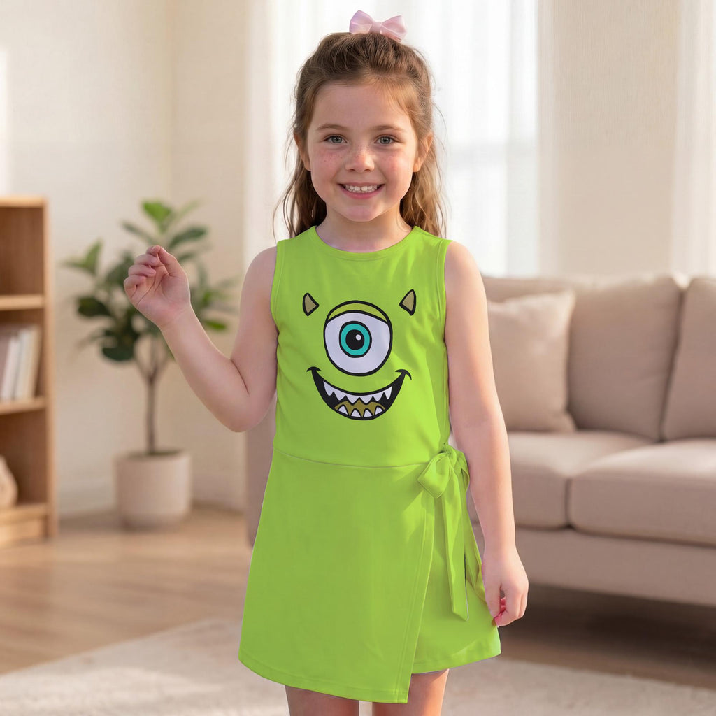 Halloween Mike Wazowski Costume Tennis Dress, Spooky Monsters Inc Mike Cosplay Skirt, Pixar Monster Fall Dress, Magical Kingdom Trip