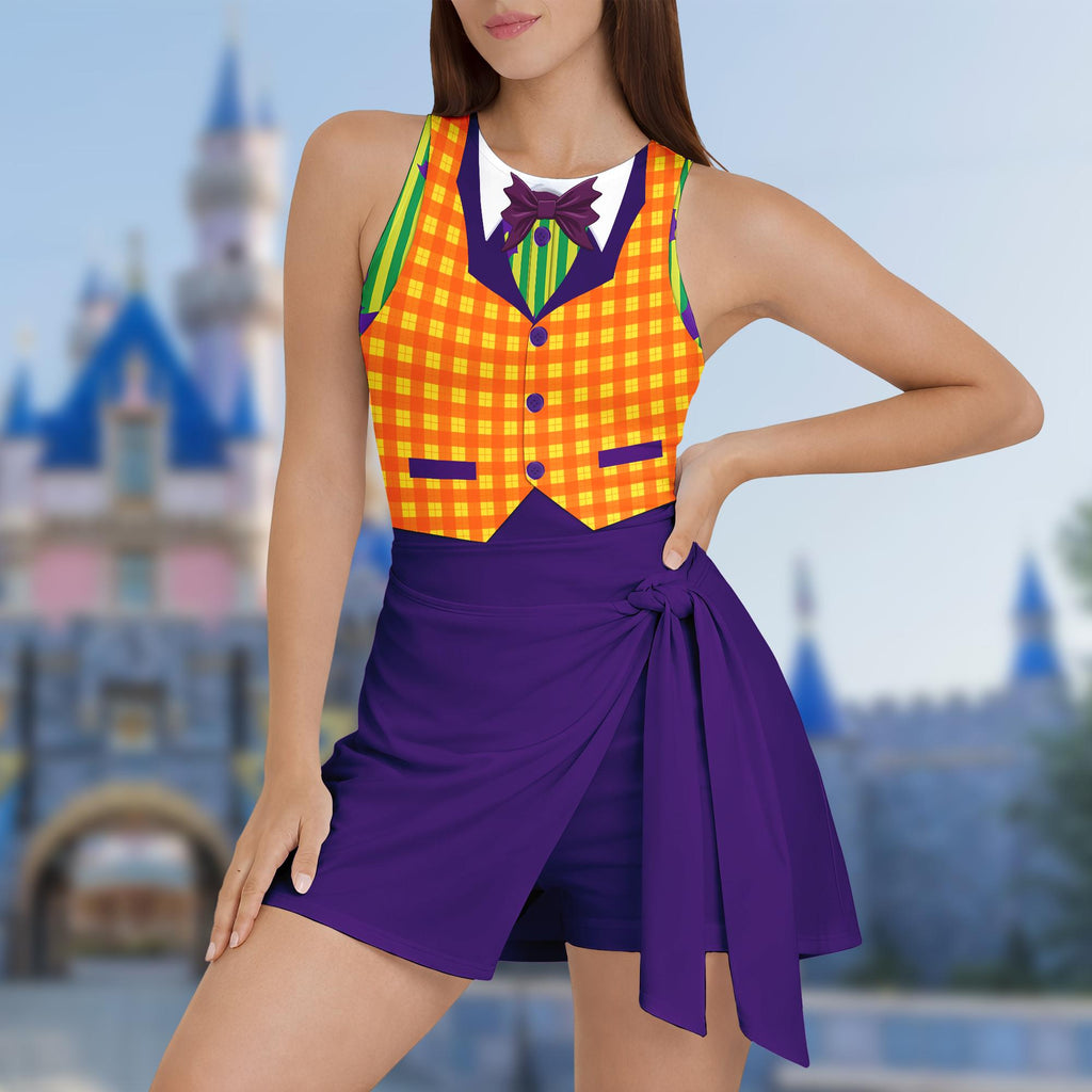 Mickey's Not So Scary Halloween Cast Member Dress Skirt, WDW Cast Member Halloween Costume Cosplay, Mickey Minnie Wrap Skort Dress