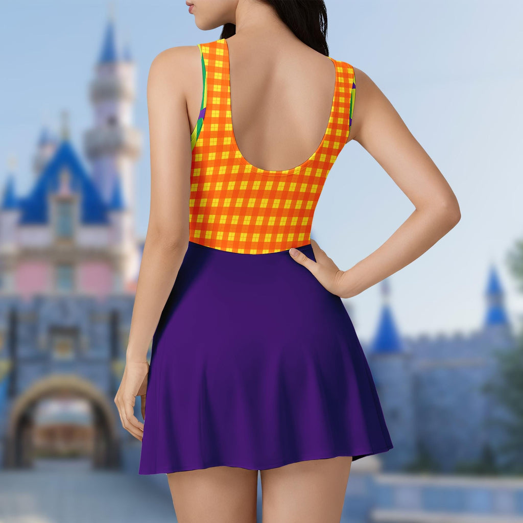 Mickey's Not So Scary Halloween Cast Member Dress Skirt, WDW Cast Member Halloween Costume Cosplay, Mickey Minnie Wrap Skort Dress