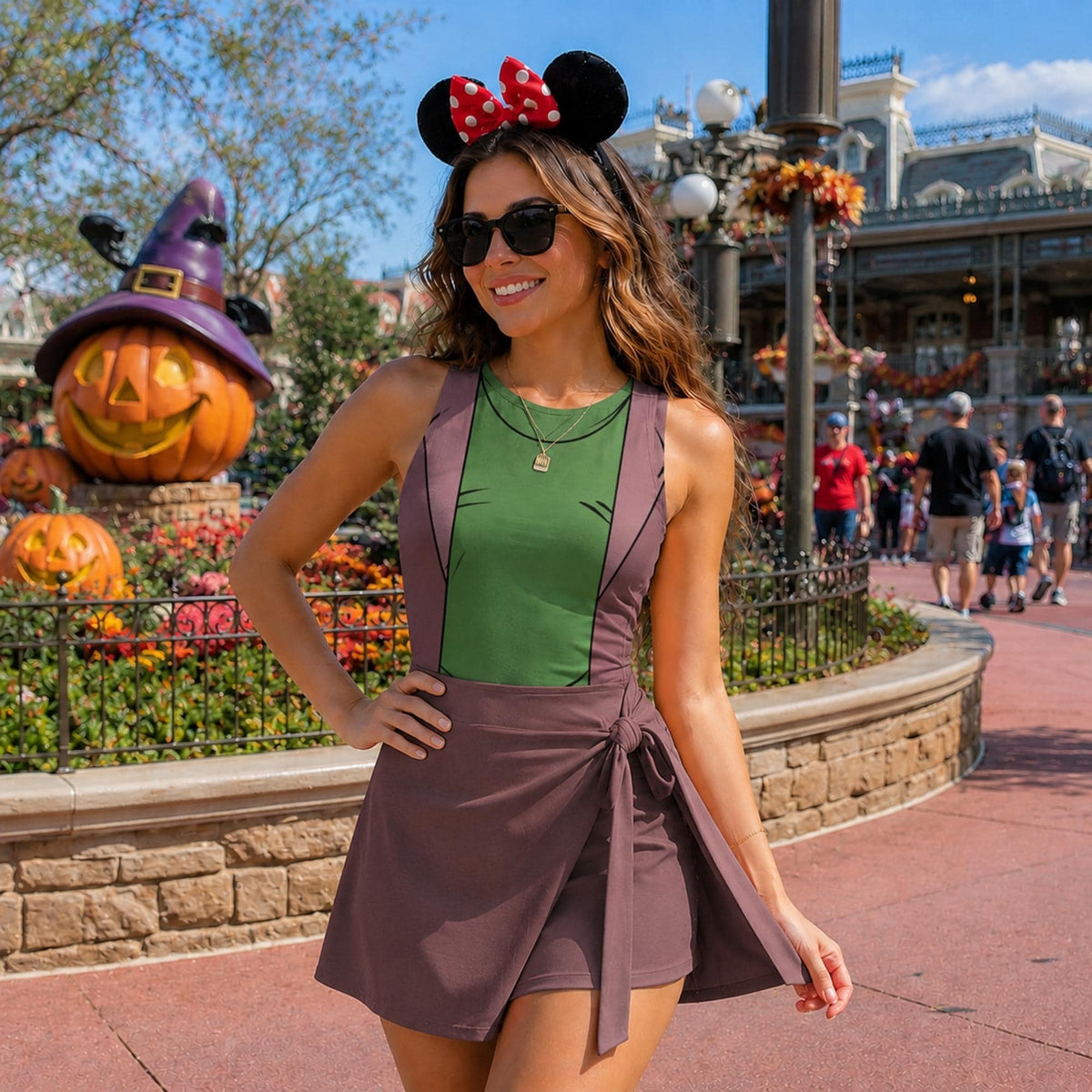 Villains Costume Wrap Skort Dress, Villain Party Cosplay, Halloween Villain Costume, Halloween Party Costume