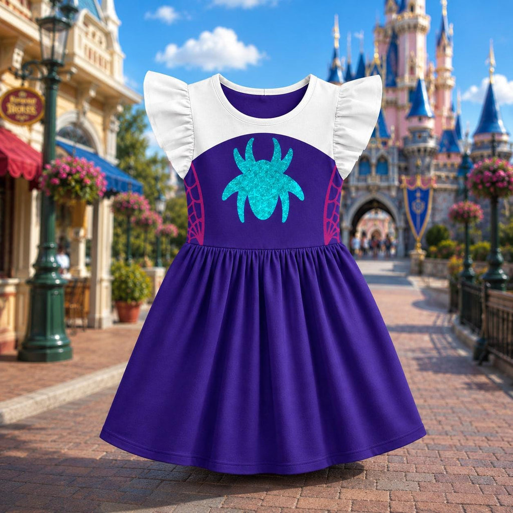 Halloween Gwen Stacy Ruffle Dress, Ghost Spidey Dress, Superhero Costume Outfit, Superhero Halloween Costume, Spidey and His Amazing Friends