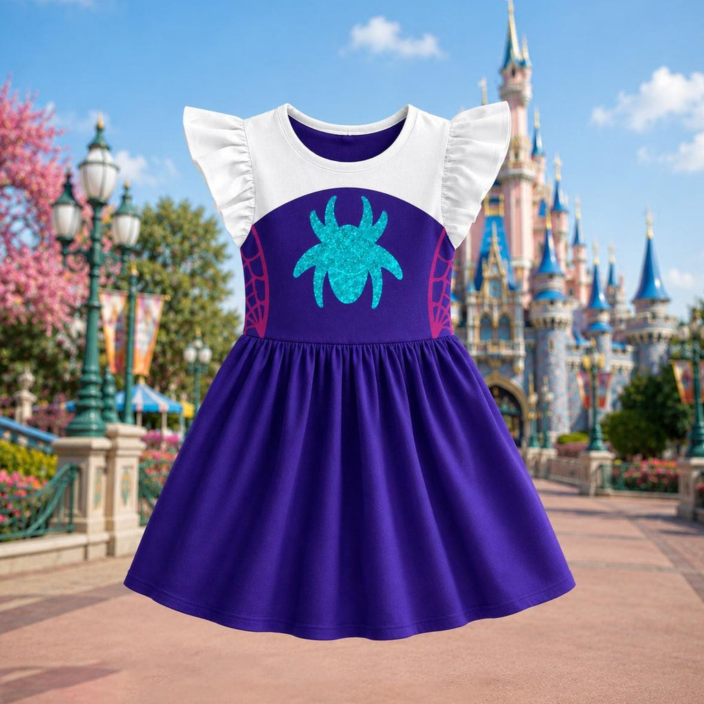 Halloween Gwen Stacy Ruffle Dress, Ghost Spidey Dress, Superhero Costume Outfit, Superhero Halloween Costume, Spidey and His Amazing Friends