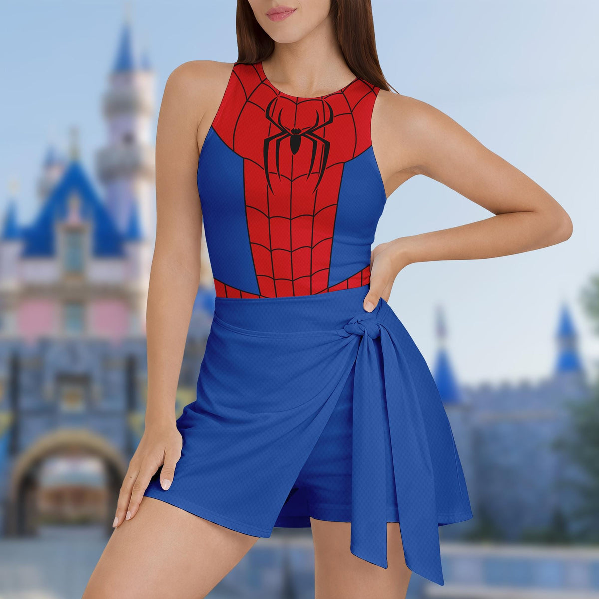 Spider-Man Brand New Day Tennis Dress Skirt, Spiderman Superhero Cosplay Dress, Superhero Halloween Costume Outfit, Halloween Party Dress