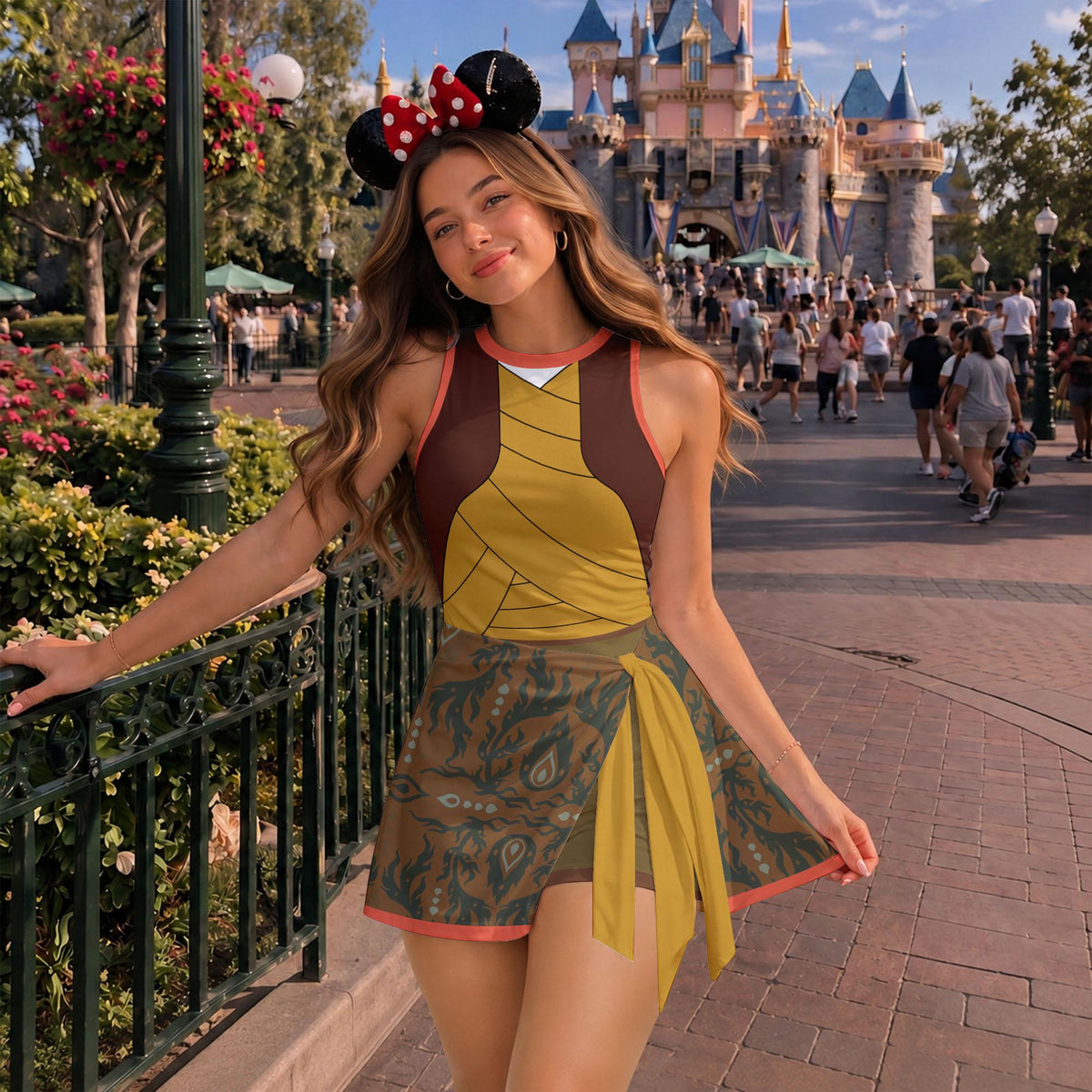 Inspired Raya Princess Tennis Dress, Disney The Last Dragon Athletic Skort Disneyland Pleated Skirt Theme Park Running Magic Kingdom Wear