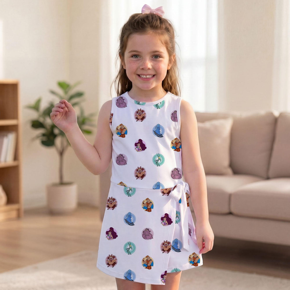 Hercules Characters Tennis Dress, Megara Hades Activewear, Pain Panic Phil Pattern Skort