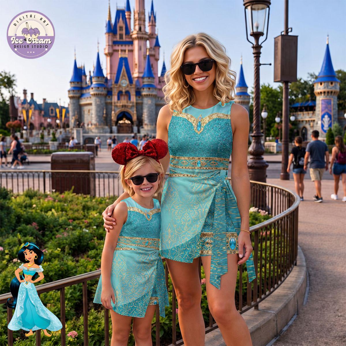 Jasmine Princess Costume Wrap Skort Dress, Halloween Cosplay Dress, Aladdin Tennis Dress, Movie Jasmine Inspired Dress, Party Dress Gift