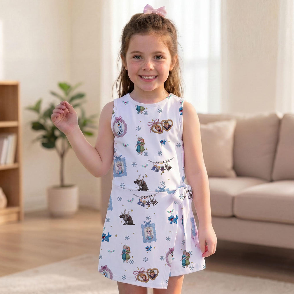 Frozen Elsa Scrapbook Tennis Dress, Anna Kristoff Coquette Frame Activewear, Olaf Sven Princess Matching Outfits