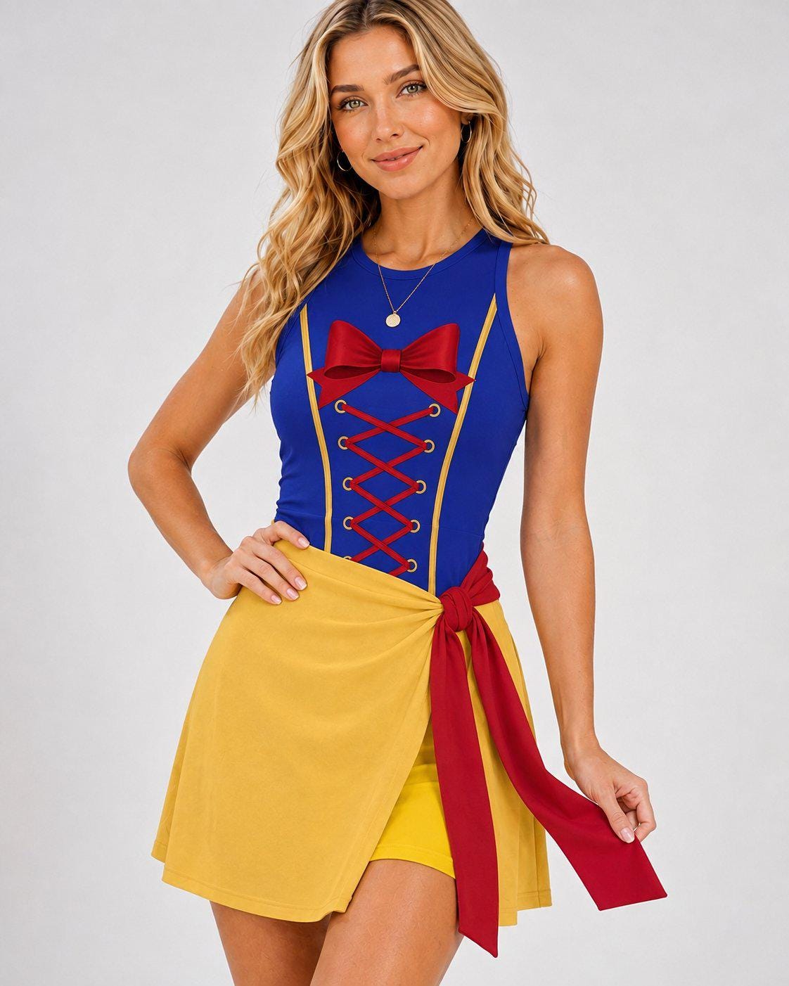 Halloween Snow White Costume Tennis Dress, Spooky Snow White Evil Queen Cosplay Skirt, Snow White Skort For Fall Season