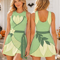 Halloween Tiana Costume Tennis Dress, Spooky Tiana Frog Princess Cosplay Skirt, Tiana Activewear Fall Season
