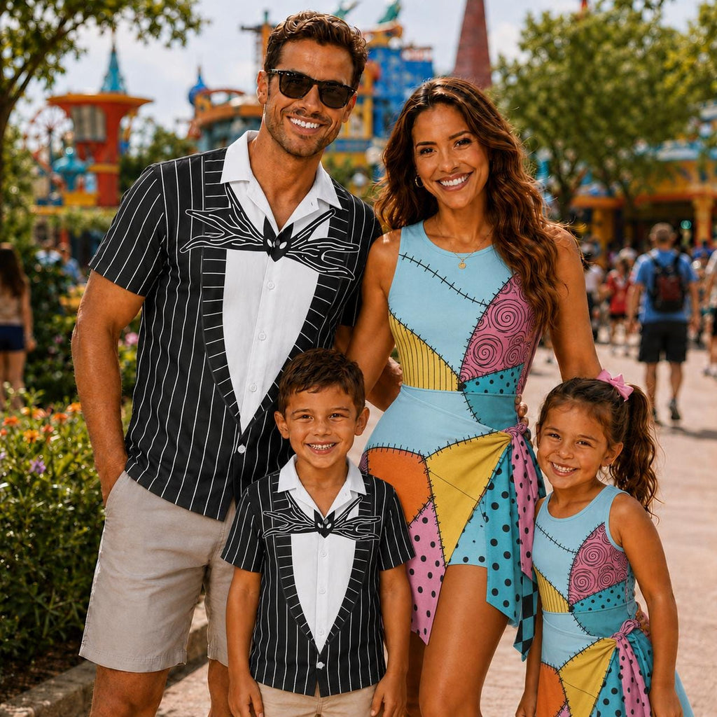 Jack And Sally Family Costume, Disney Halloween Shirt, Mommy And Me Dress, Daddy And Son Shirt, Toddler Dress, Disneyland Trip Outfit