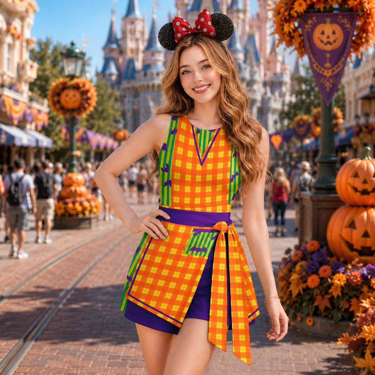 Halloween Cast Member Dress Skirt, Mickey Halloween Party Cast Member Dress, Cast Member Costume, Mickey's Not So Scary Wrap Skort Dress