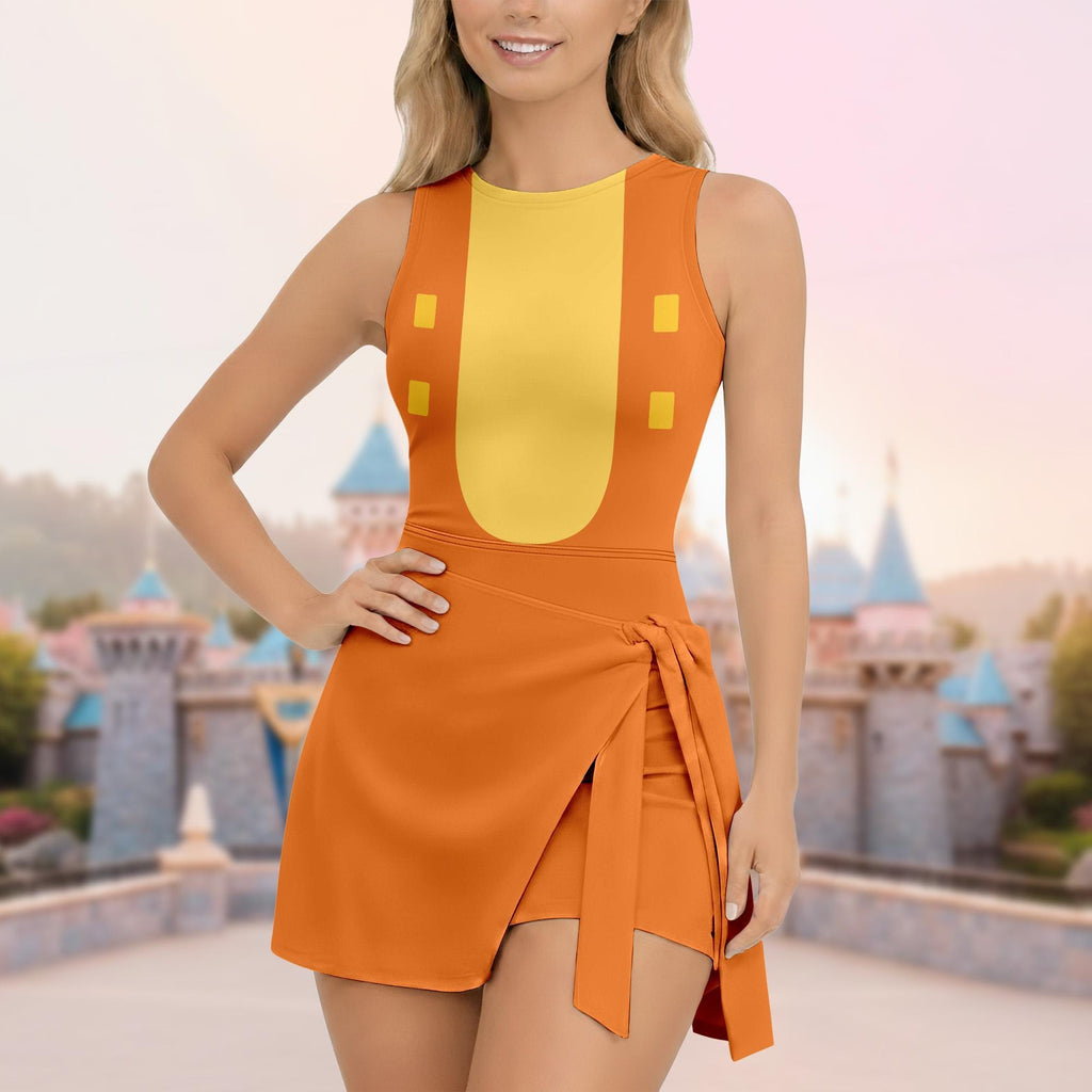 Forest Deer Wrap Skort Dress, Deer Skort Dress, Summer Vacation Outfit, Girls Trip Birthday Dress, Deer Costume Dress, Forest Costume Outfit