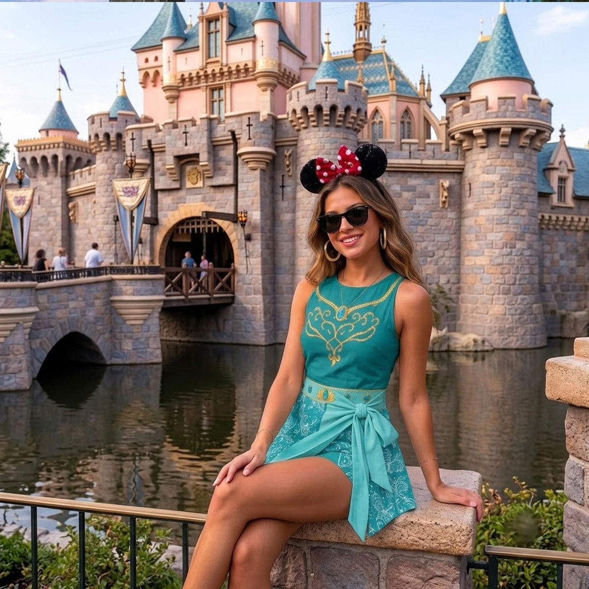 Jasmine Princess Costume Wrap Skort Dress, Halloween Cosplay Dress, Aladdin Tennis Dress, Movie Jasmine Inspired Dress, Party Dress Gift