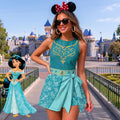 Jasmine Princess Costume Wrap Skort Dress, Halloween Cosplay Dress, Aladdin Tennis Dress, Movie Jasmine Inspired Dress, Party Dress Gift