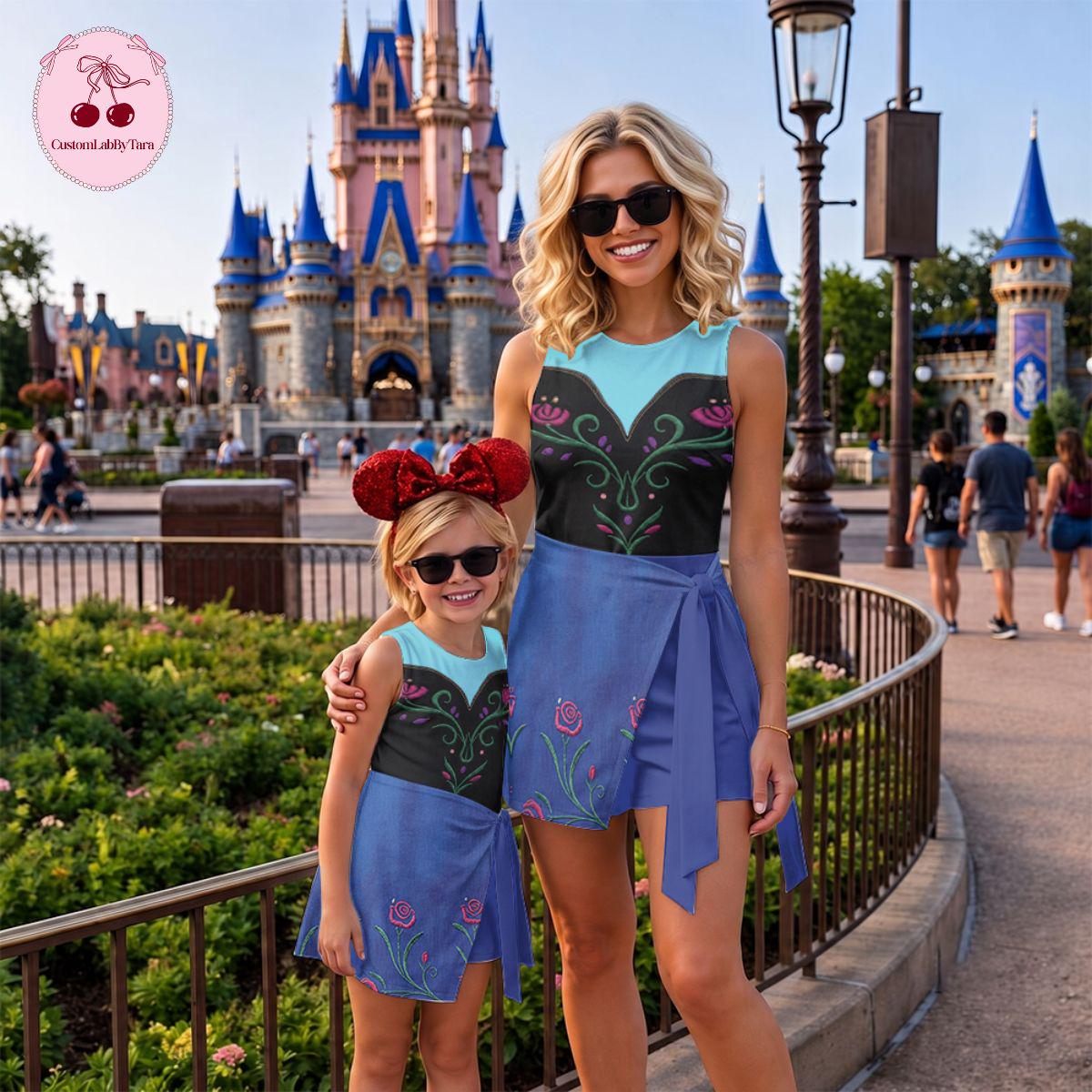 Anna Princess Costume Wrap Skort Dress, Frozen Anna Dress Skirt, Princess Cosplay Outfit, WDW Halloween Party Outfits, Halloween Dress Gifts