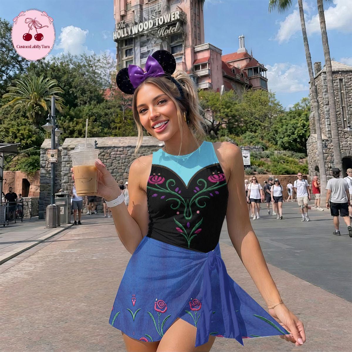 Anna Princess Costume Wrap Skort Dress, Frozen Anna Dress Skirt, Princess Cosplay Outfit, WDW Halloween Party Outfits, Halloween Dress Gifts
