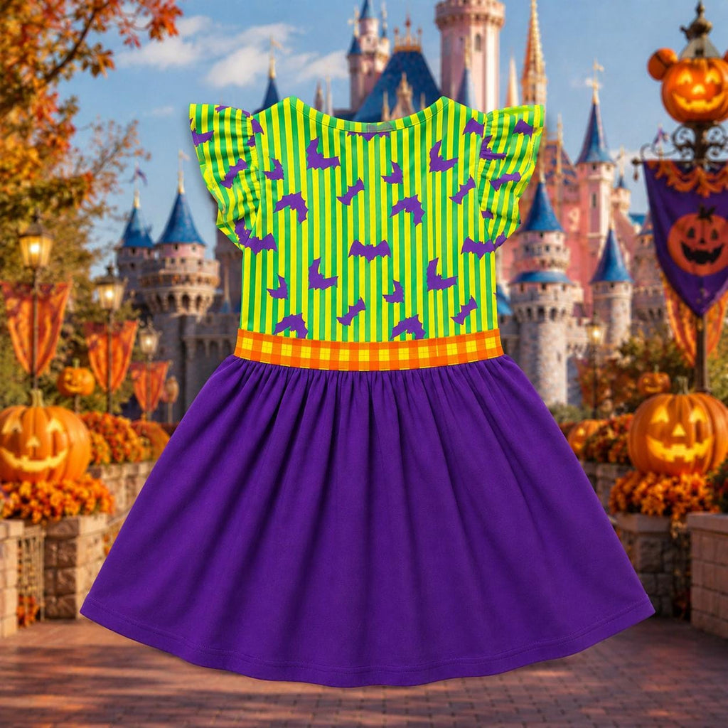 Halloween Cast Member Ruffle Dress, Mickey Halloween Party Cast Member Dress, Cast Member Costume,Mickey's Not So Scary Flutter Sleeve Dress